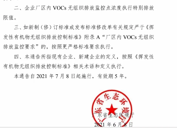 廣東新規(guī)vocs有機(jī)物無組織排放